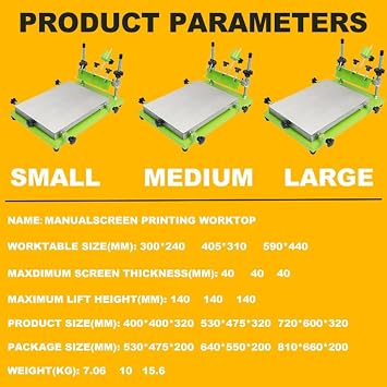 Manual Stencil Printer, Adjustable Height Tabletop Screen Printing Machine with Scraper for T-Shirt, Bag, Label, and Tempered Glass