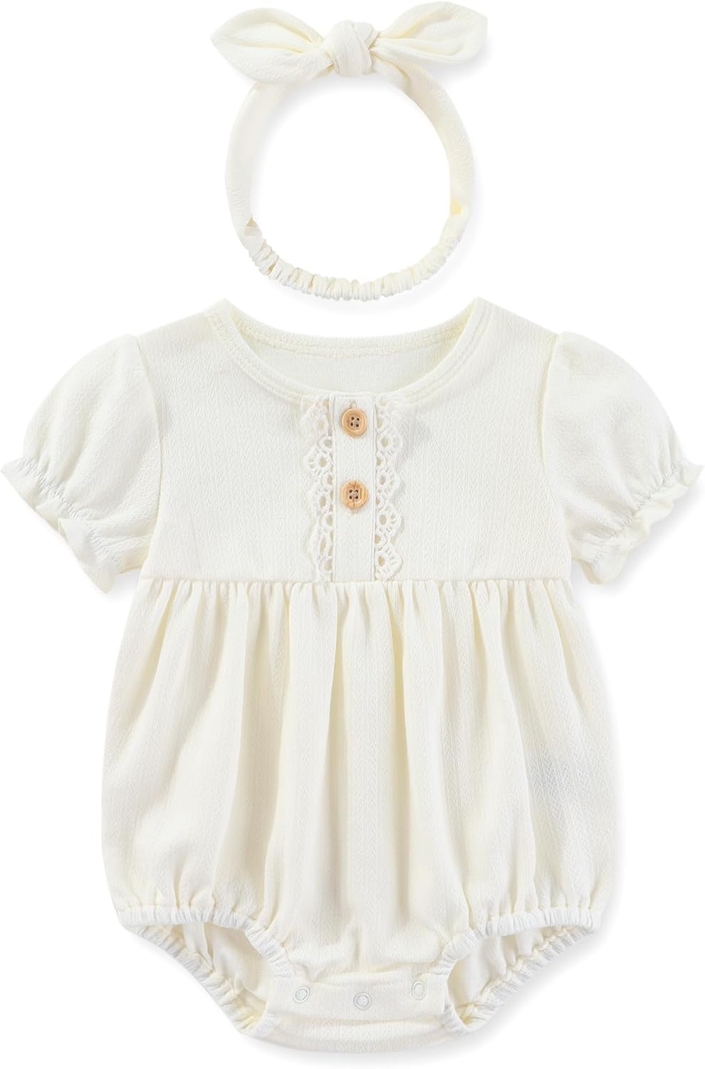 Newborn Baby Girl Clothes Cotton Bubble Romper Floral Short Sleeve Bodysuit 3 Pack - Image 2