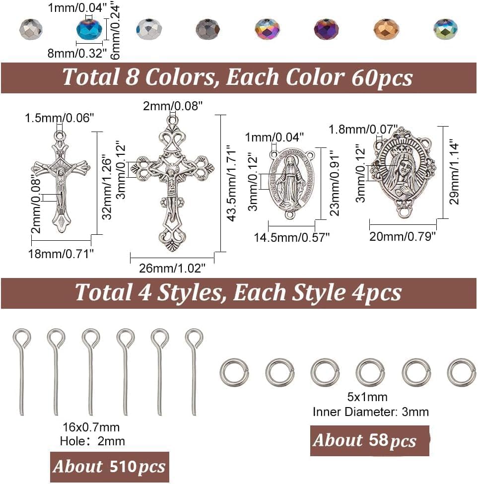 PH PandaHall Rosary Jewelry Making Kit 1064pcs Easter Necklace Making Set Rosary Prayer Making Supplies First Communion Necklace Set Cross Beads Kit for Ramadan Bracelet Necklaces Jewelry Making - Image 2