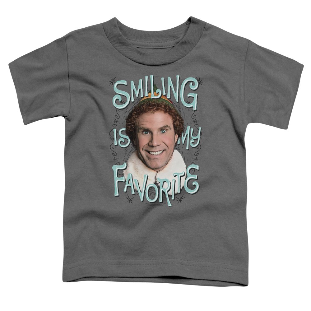 Elf Smiling Unisex Toddler T Shirt for Boys and Girls Charcoal