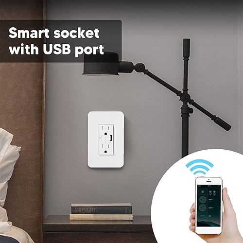 Miniatura 3 de Enchufe eléctrico controlado por voz de KS 604S Smart USB Wall Outlets para el hogar