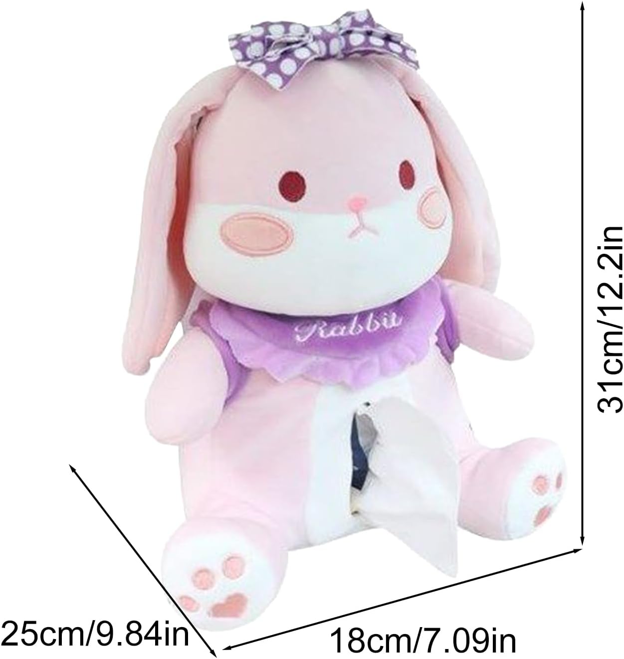 Car Tissue Holder - 12.2inch Plush Animal Trash Can and Tissue Dispenser 2-in-1 for Auto, Truck, SUV, RV, Kids and Adults with Cute Armrest Decor for Travel, Road Trips, Birthday image 2