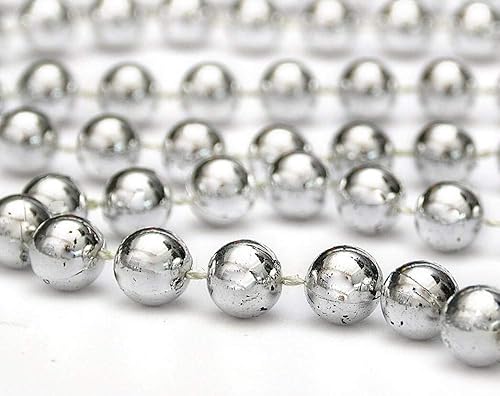 Miniatura 4 de Guirnalda de cuentas brillantes de 31 pies para árbol de Navidad, San Valentín, exhibición, boda, disfraz, decoración de bricolaje (Plata-31 pies)