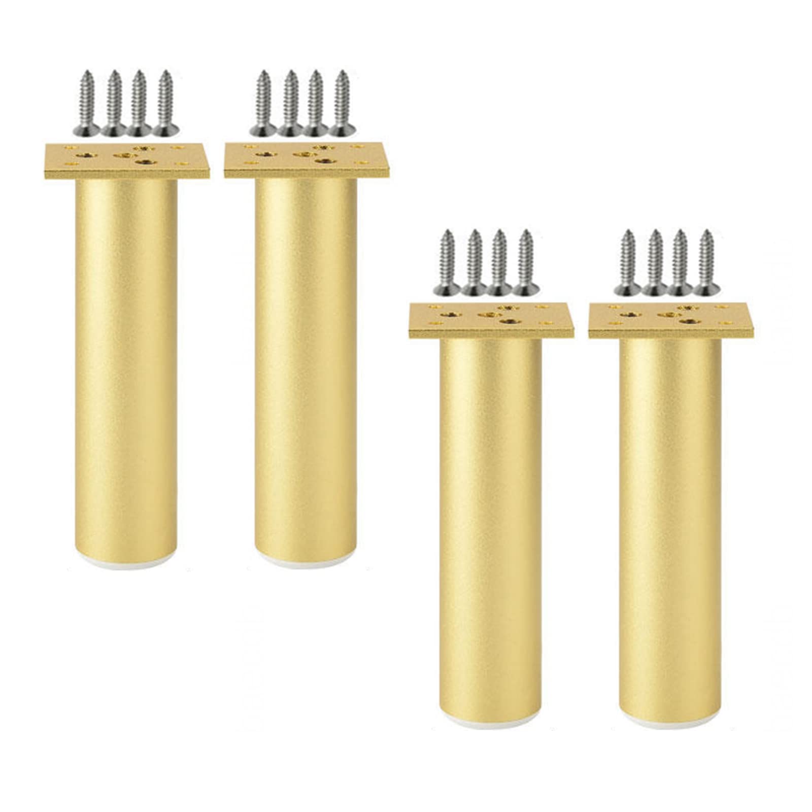 4 Pezzi Gambe mobili,Gambe Moderne del Divano del Metallo,Piedi di Supporto del gabinetto,Gamba di Ricambio del Divano,(Oro) Heavy Duty Table Legs,25cm/10in