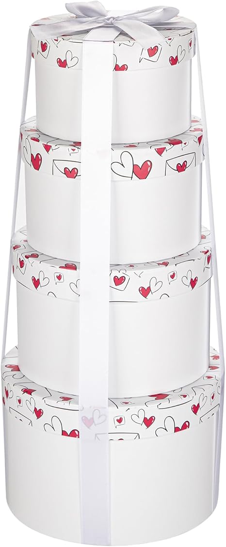 Amazon.com: Luxury Round Nested Gift Boxes with Lids (Set of 4 ...