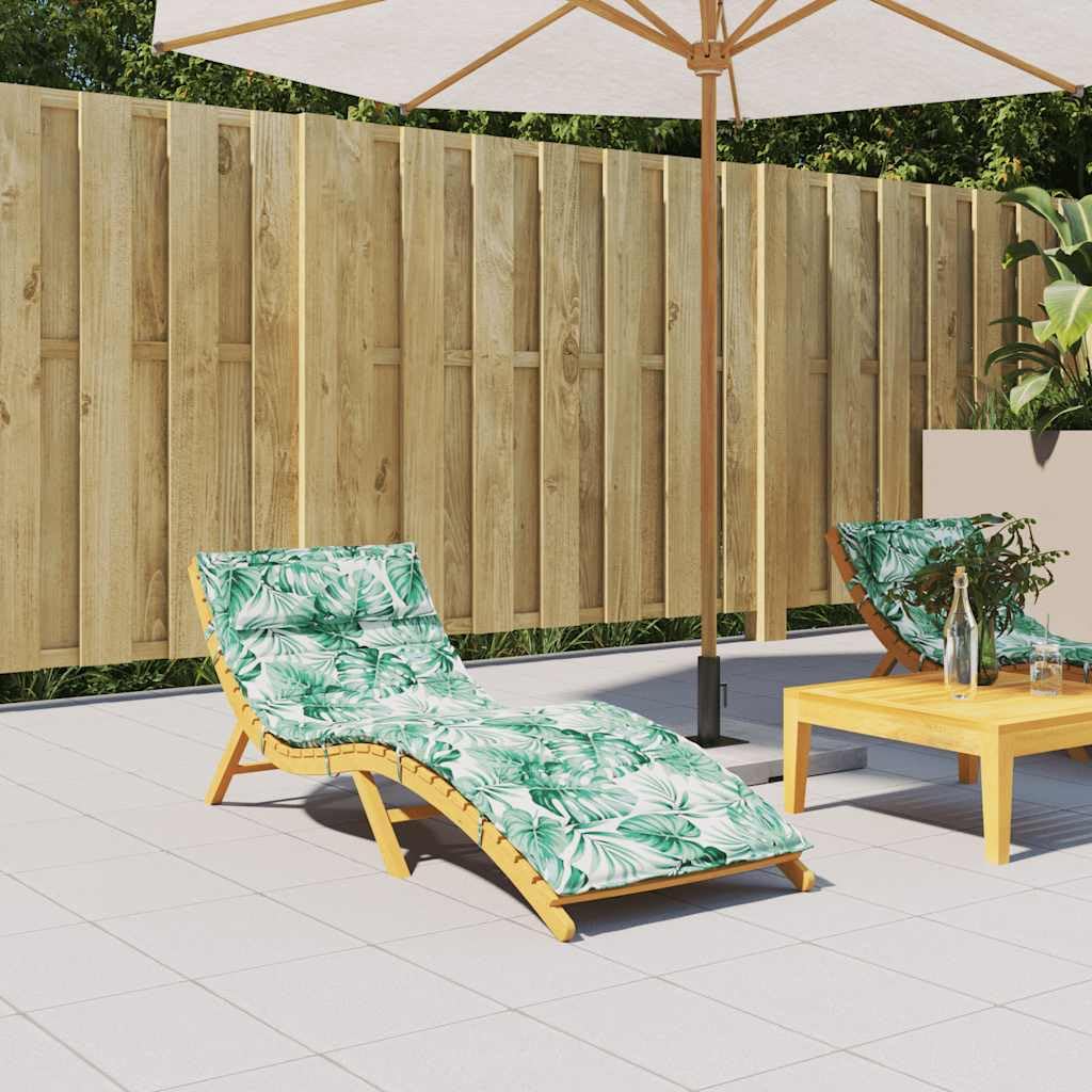 vidaXL Coussin de Chaise Longue Motif de Feuilles 180x60x4 cm, Coussin, Coussin de siège, Coussin de Patio, Coussin d'extérieur, Coussin de Jardin