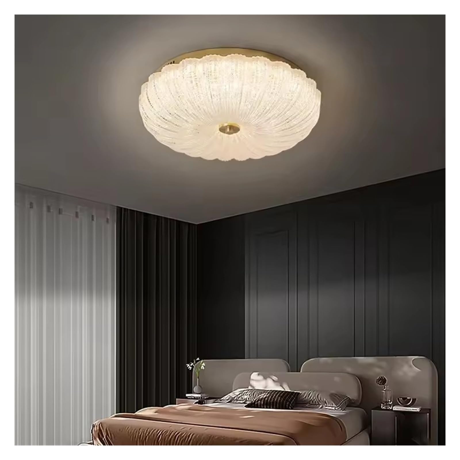 Olskfuh Size_name Copper Led Ceiling Lamp For Living Room Bedroom Dining Room Kitchen Modern Luxury Style Glass Design Ceiling Chandelier Light,-D40cm