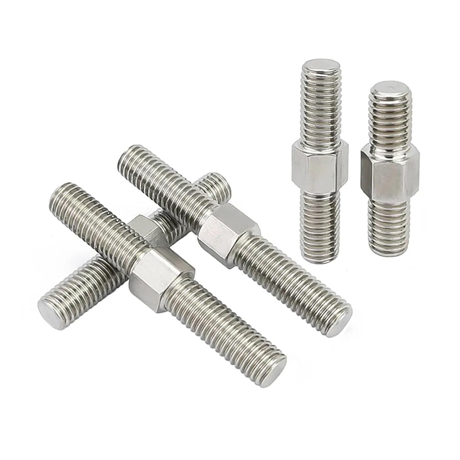 Double Ended Stud Screws Threaded Rod,Double-Ended M8 Left and Right Thread End 304 Stainless Steel Positive and Negative Bar Bolts Screw(M8x50mm 2pcs)