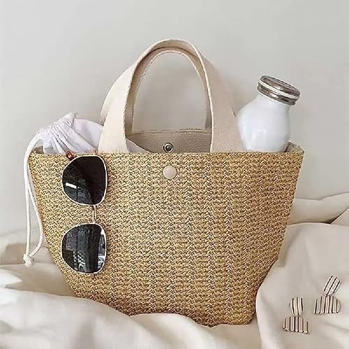 Straw Beach Bag Large Woven Straw Bag Handbag Women's Woven Tote Bag Summer Beach Tote For Travel Crossbody Shoulder Bags (Color : O) #TOP1