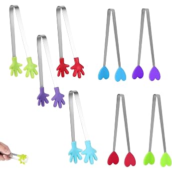 Pack of 8 Mini Sugar Tongs Multifunctional Food Clip