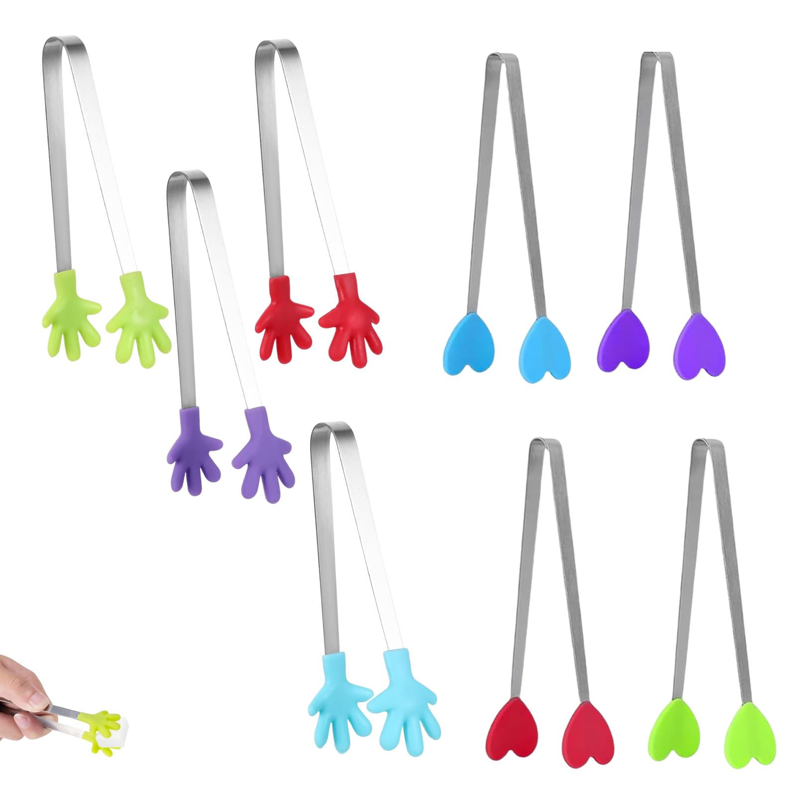 4Pièces Pinces De Cuisine Mini Pinces Alimentaires En Silicone En