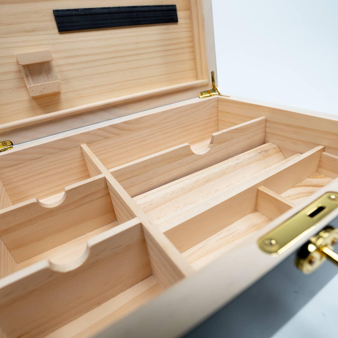 Weedor - Caja de madera dura con barra de luz, con cerradura y elegante