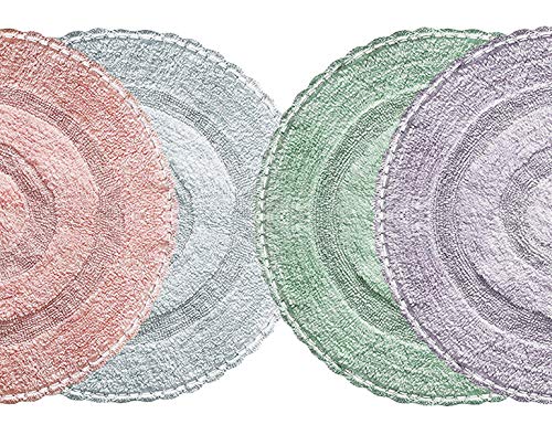 The Home Talk Cotton Crochet Bath Rug | Area Rug For Spa, Vanity Shower, Kitchen & Living Room | Water Absorbent Linens | Warm & Soft Carpets | Bathroom Accessories | 24’’ Round | Blush Pink Store #TOP3