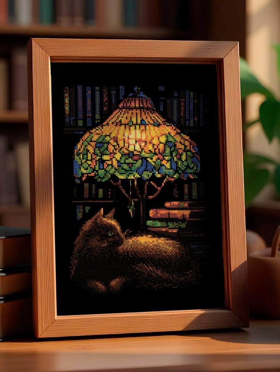 RIOLIS - Book Evening 2281, Cat Cross Stitch Kits 8¼"x11¾, Cross Stitch Kits for Beginners & Advanced, Crossstitching Kit Adult, Animals Embroidery Counted Stitching Kit
