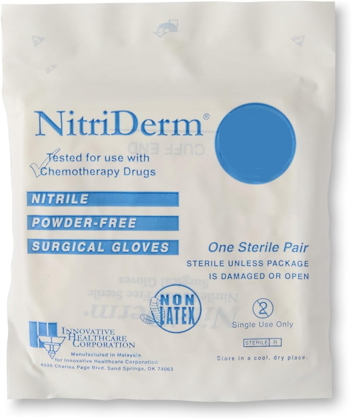NitriDerm Disposable Sterile Nitrile Surgical Glove Standard Cuff Length SIZE 7.5 135275 50 per Box