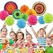 Produktbild SPECOOL 6 Bunte Fiesta Papier Fans 6 Seidenpapier Pom Poms Blume Hochzeit Geburtstag Party Dusche Startseite Weihnachtsdekoration