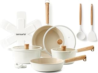 SENSARTE Ceramic Nonstick Cookware Set, Non-toxic Healthy Pots and Pans ...