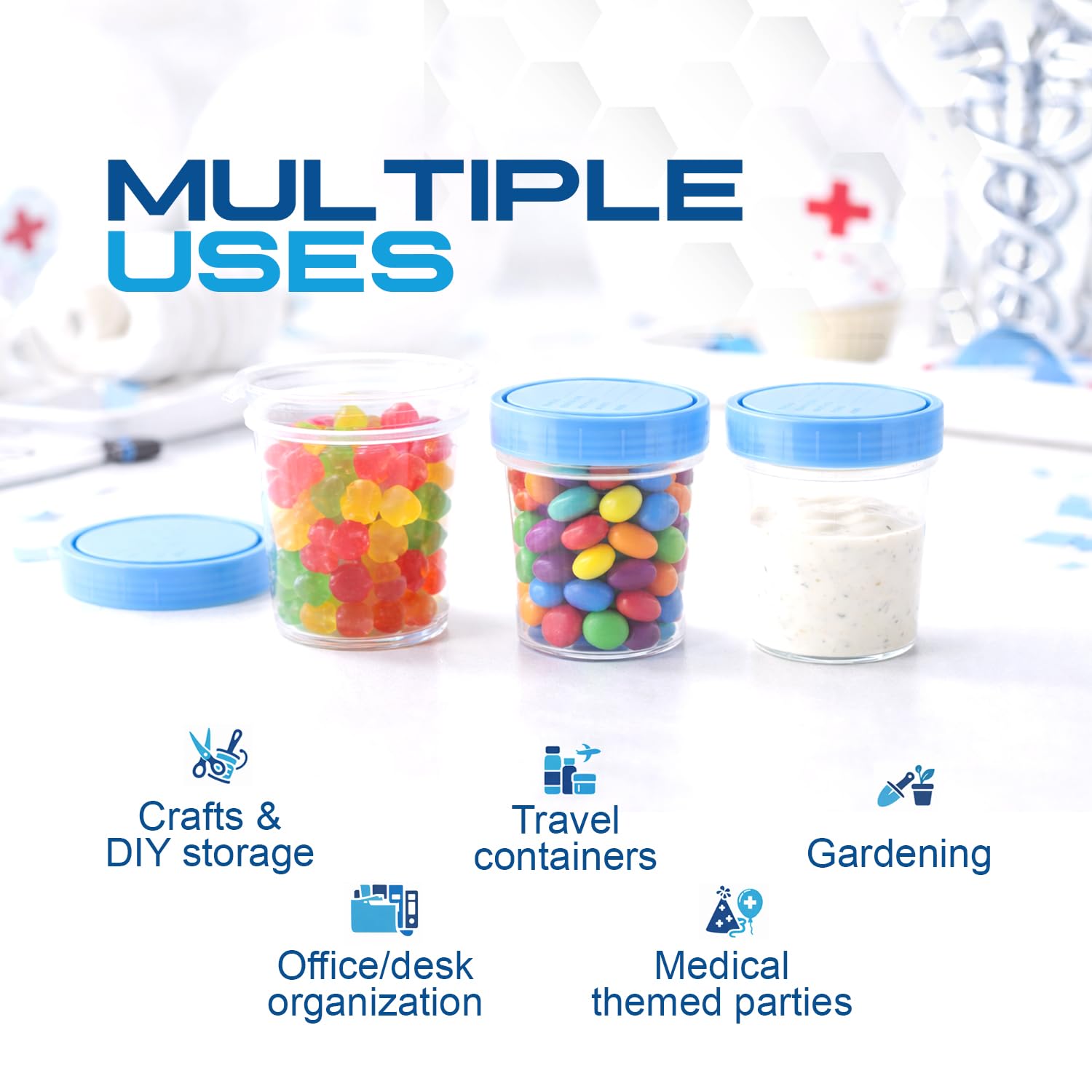 Dynarex LabChoice Specimen Containers for Urine Sample Collection - 4 oz - Non-Sterile - Frosted Writing Label - Leak-Resistant Screw-On Cap - 500 per Case