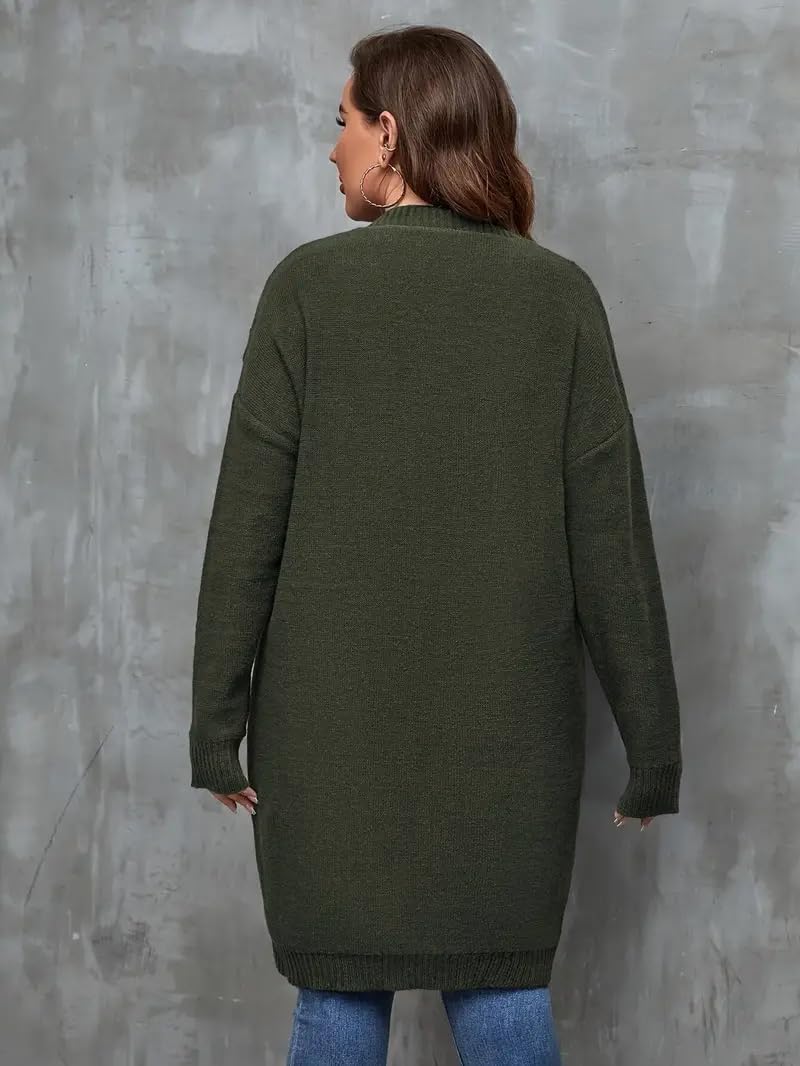 Cable Knit Long Cardigan Sweater, Button Front - Image 6