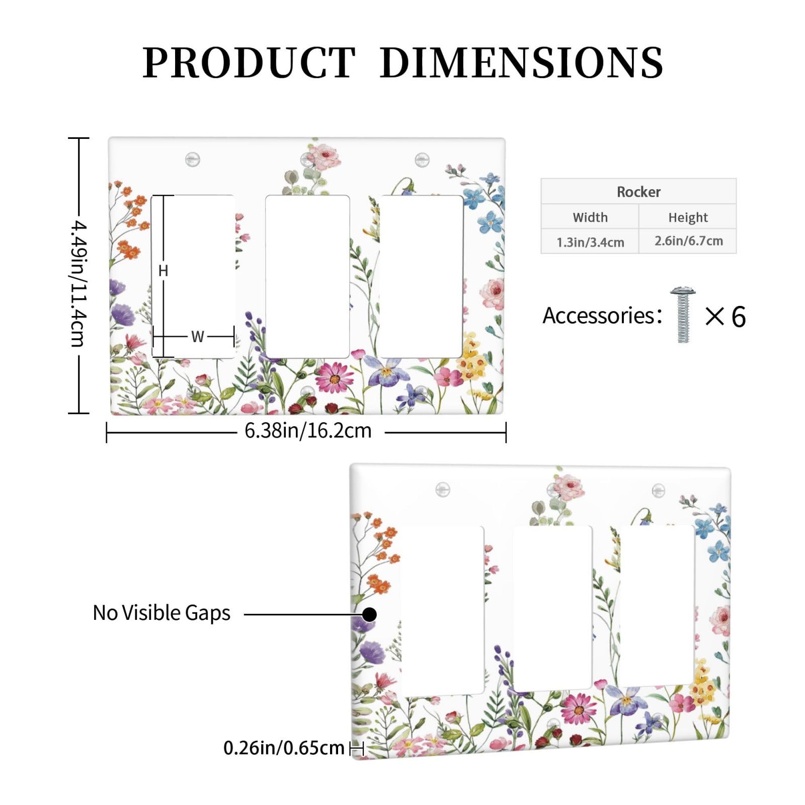 Rustic Floral Wall Plate - Vintage Watercolor Switch Cover -5 Rustic Floral Wall Plate - Vintage Watercolor Switch Cover -5