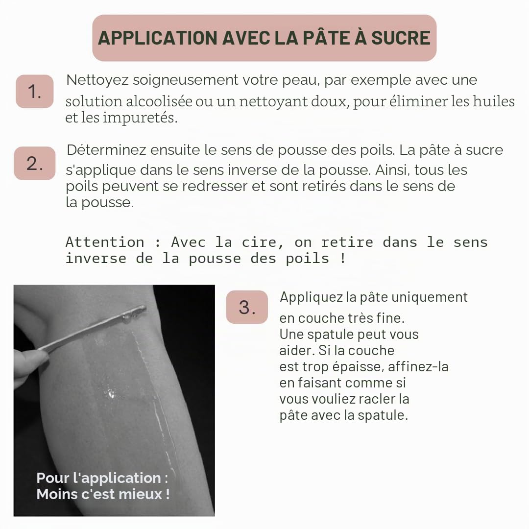Sugaring Pâte à sucre, 500 g, 100 % végétalien, pour épilation douce et sans douleur, pour une peau lisse et soyeuse jusqu'à 4 semaines, pour hommes et femmes, 500 g Strong)