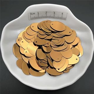 Paillettes de lentejuelas sueltas con forma ovalada plana, 30g, 12x20mm, para coser, zapatos, sombreros, accesorios de manualidades, color marrón, 150g