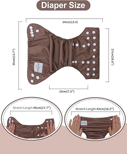 Miniatura 4 de babygoal Pañales de tela para recién nacidos, paquete de 13 unidades para niñas prematuras de 5-12 libras, 6 unidades con 6 insertos y bolsa para