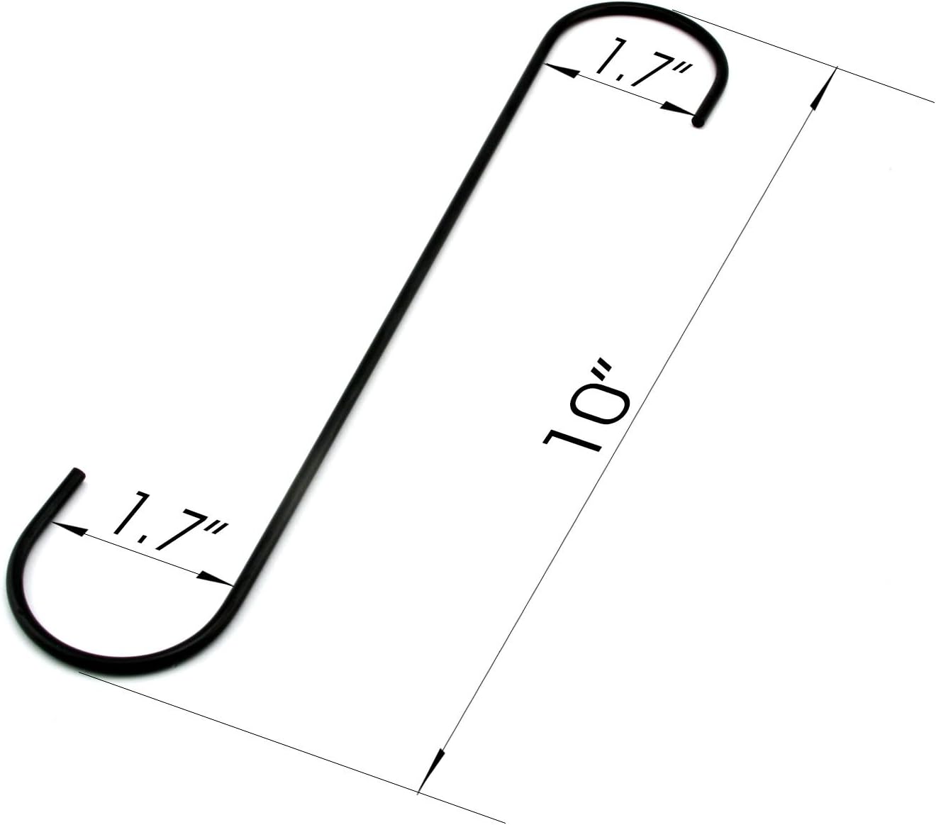 RuiLing 4 - Pack Extra Large 10"Black Antistatic Coating Steel Hanging Hooks S Shaped Heavy-Duty S Type Hooks,Best for Kitchenware, Pots, Utensils, Plants, Wardrobe, Gardening Tools, Clothes.