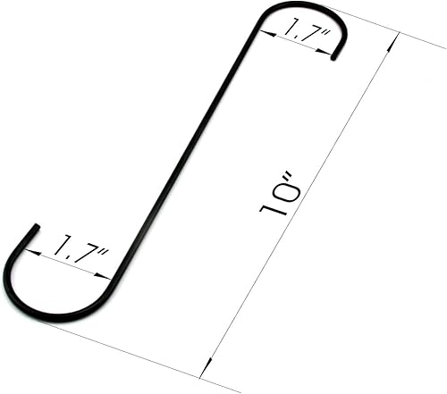 Miniatura 2 de Paquete de 4 ganchos colgantes de acero con revestimiento antiestático extra grandes de 10 pulgadas en forma de S, ganchos resistentes tipo S, lo