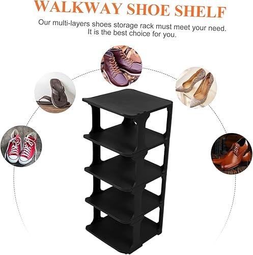 Miniatura 3 de STOBAZA Zapatero de múltiples capas Soporte para zapatos multifunción para ahorrar espacio, estante de almacenamiento de zapatos único organizador