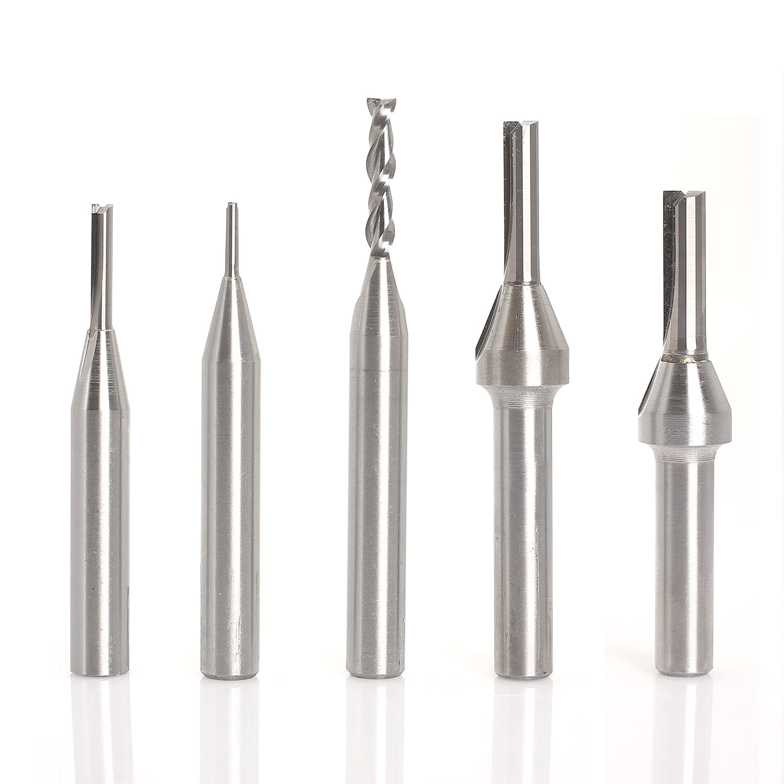 Sinoprotools Set of 5 Groove Cutters, Cutters for Router 8 mm Shank, Straight Router Bits Set, Groove Cutter Router Bit, Wood Cutter End Mill Woodworking Tool Bit 2/3/4/5/6 mm