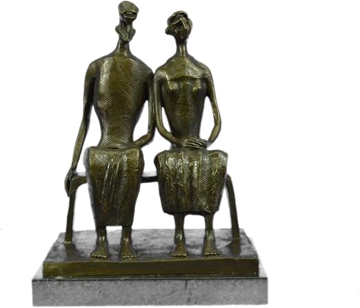 Amazon 手作りのブロンズ彫刻像王と女王によって英語のアーティストヘンリー ムーア緑緑青のインテリアが素敵ukxn 2562 インテリアグッズギフト 置物 オブジェ オンライン通販