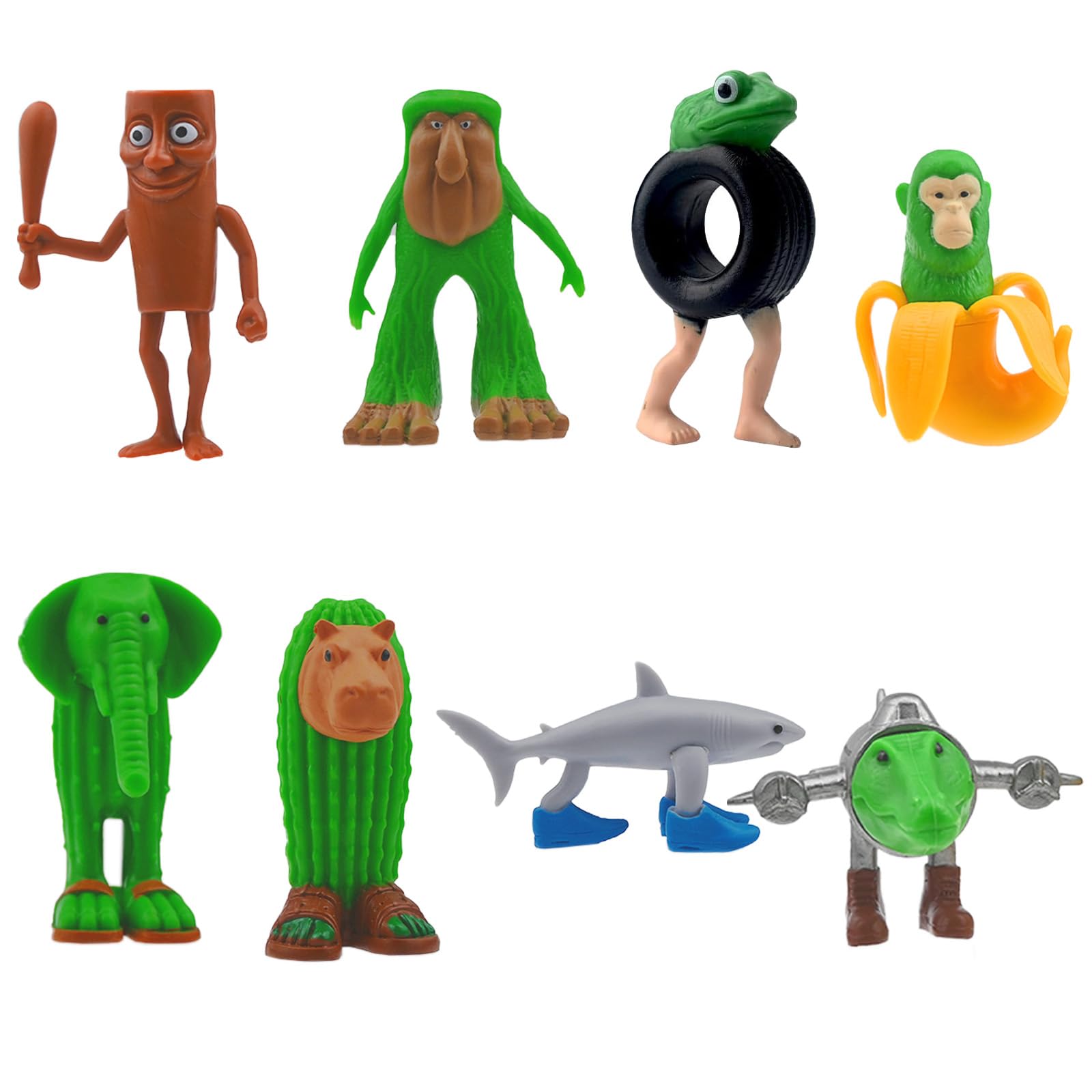 8 Pcs Italian Brainrot Toys, Italian Brainrot Action Figures Set, Tralalero Tralala Desk Toy Decorations, Funny Toy Figure Includes Creative Shark Monkey and More, for Fans Colleagues Friends