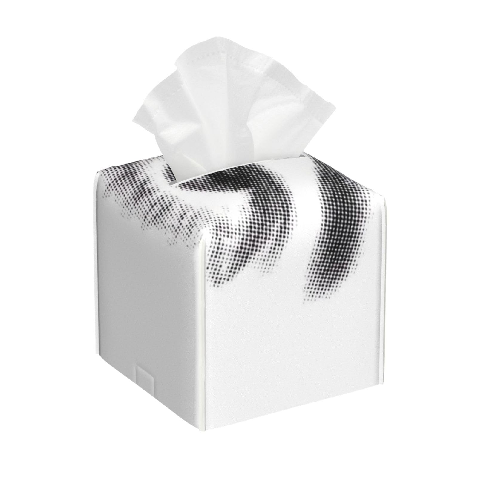 Eyelash 3D Style Retro Dotted Print PVC Cube Tissue Pack for Home Office Bathroom Use