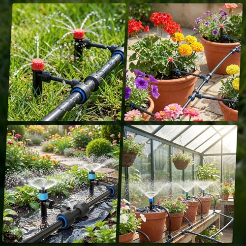 100FT Drip Irrigation Kit with 30 Emitters, 3 Spray Types, Push-Fit System — view 6