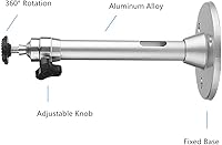 Vista 3 de Colgador universal de pared para proyector, soporte de montaje de proyección de video LCD/DLP, giratorio e inclinado para mini proyector, gris
