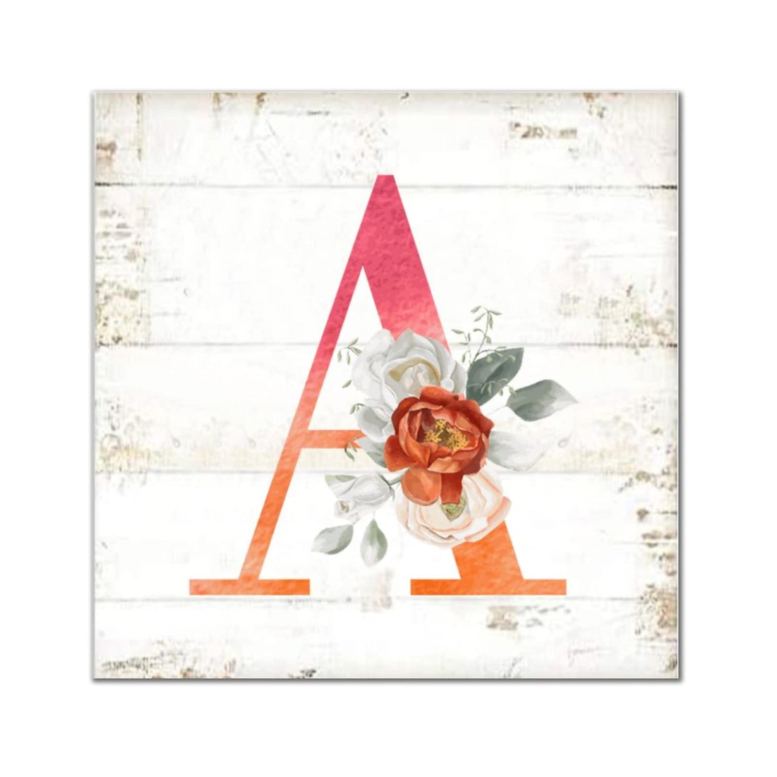 Lettres de l'alphabet en bois déco murale vintage 40 cm pour salon et chambre à coucher