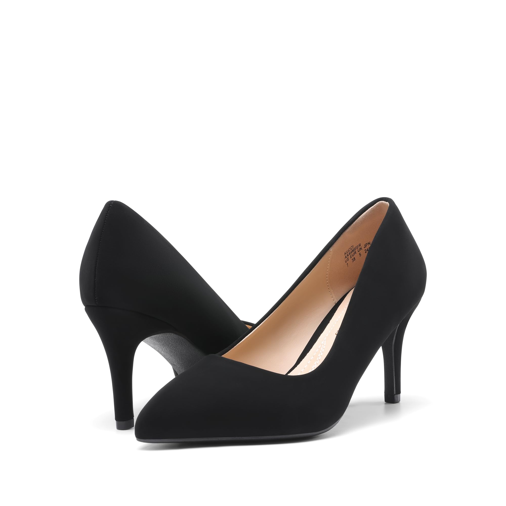 DREAM PAIRS Escarpins Femme Talon Haut 7,5cm Pointu Stiletto Élégants à Enfiler Confortables Mode Urbain Chic pour Bureau Soirée et Quotidien
