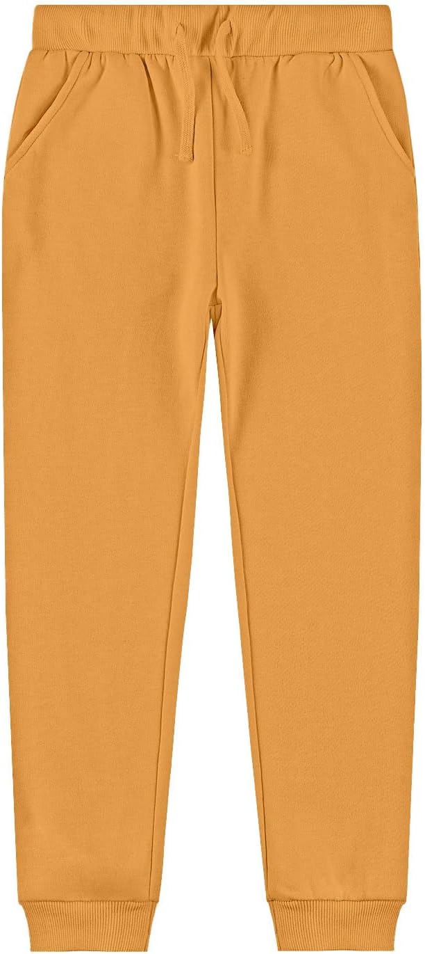 Kid Nation Kids Unisex Soft Brushed Fleece Casual Pull On Jogger Sweatpants with Pockets for Boys or Girls