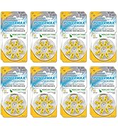 Powermax Size 10 Hearing Aid Batteries, Made In USA, Yellow Tab, 128 Count