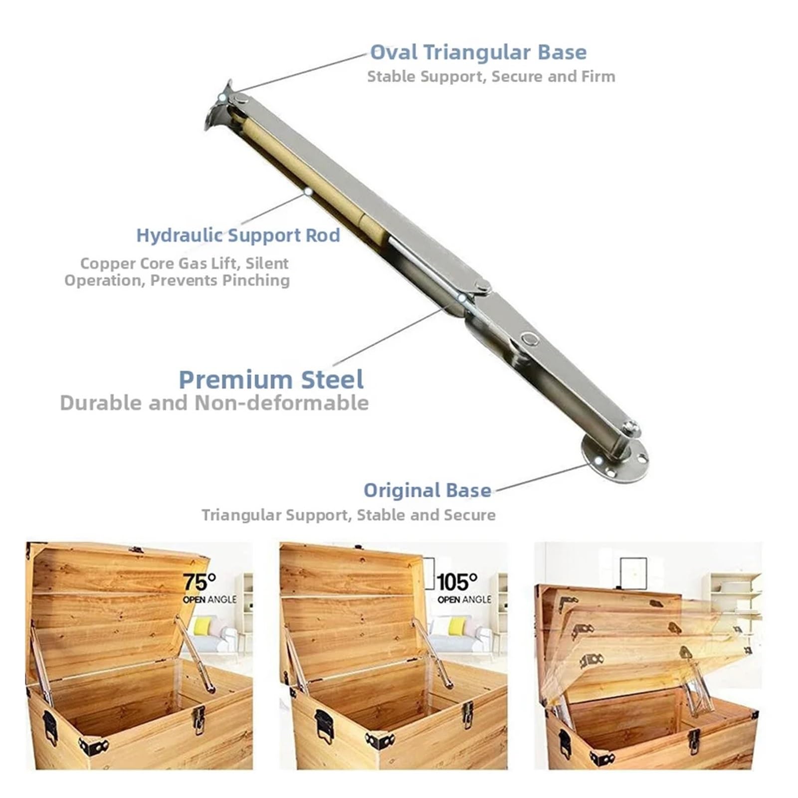 2 Stück Gasfeder-Deckelhalter, Soft-Close