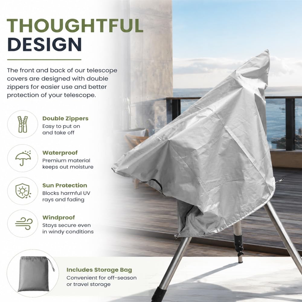 Couverture de Télescope Imperméable pour Explore Scientific FirstLight AR80/640 AZ 2017–2026,420D Housse télescope Coupe-Vent protège Contre Le Froid,Black