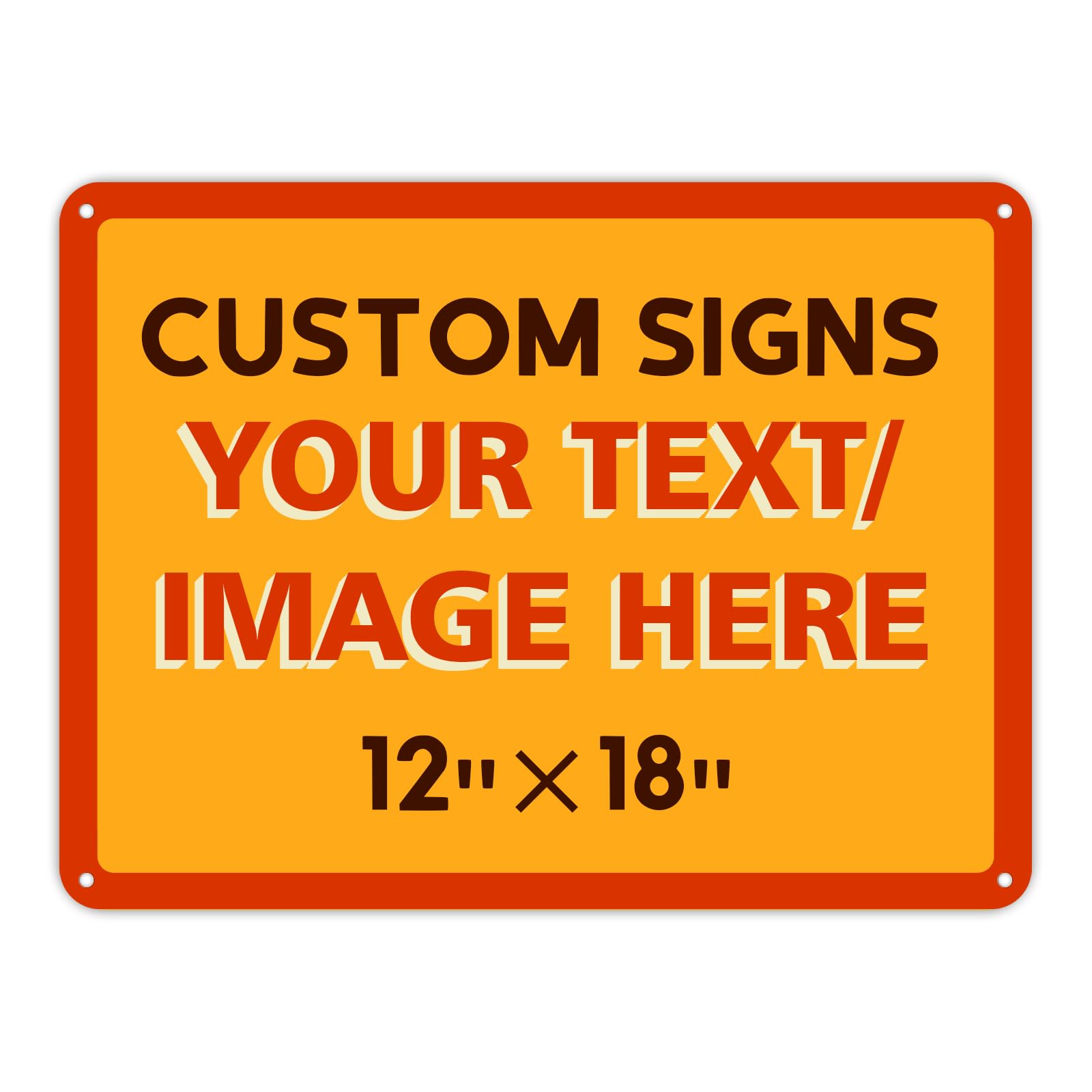 Custom Outdoor Metal Personalized Rust-Proof Signs - 18 x 12 Entrance, Garden, Safety, Warning, Parking, Decorative