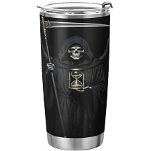 20oz Stainless Steel insulated water bottle with Straw Leak Resistant Fli | coffee travel mug,for Home, Office or Car,simply modern,Angel Of Death Grim Reaper,vasos para cafe