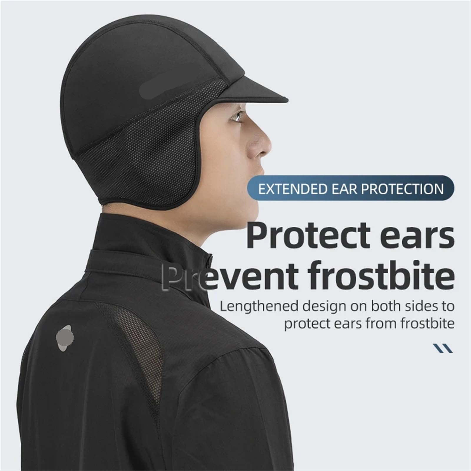 Casquette de Cyclisme Hiver Hommes Femmes Coupe-Vent Garder au Chaud Chapeau for Moto Ski Plein air Sport Accessoires pour Vélo(Black-A)