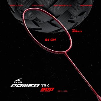 Hundred Powertek 900 Series Full Graphite Badminton Racket with Full Cover (Weight : 4U)
