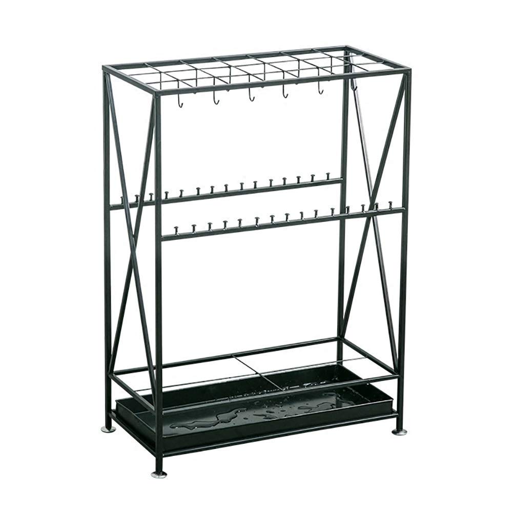 Porte-Parapluie de Bureau 21 Trous Support Métal Noir pour Entreprise