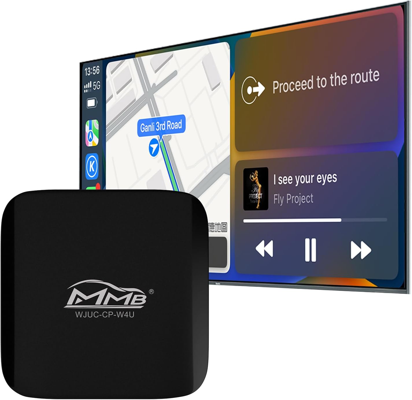 MMB CarPlay Wireless Adapter, 2023 Upgrade Wireless CarPlay Adapter Dongle, Converts Factory Wired CarPlay into Wireless Plug and Game, with CarPlay Cars and iOS 10+