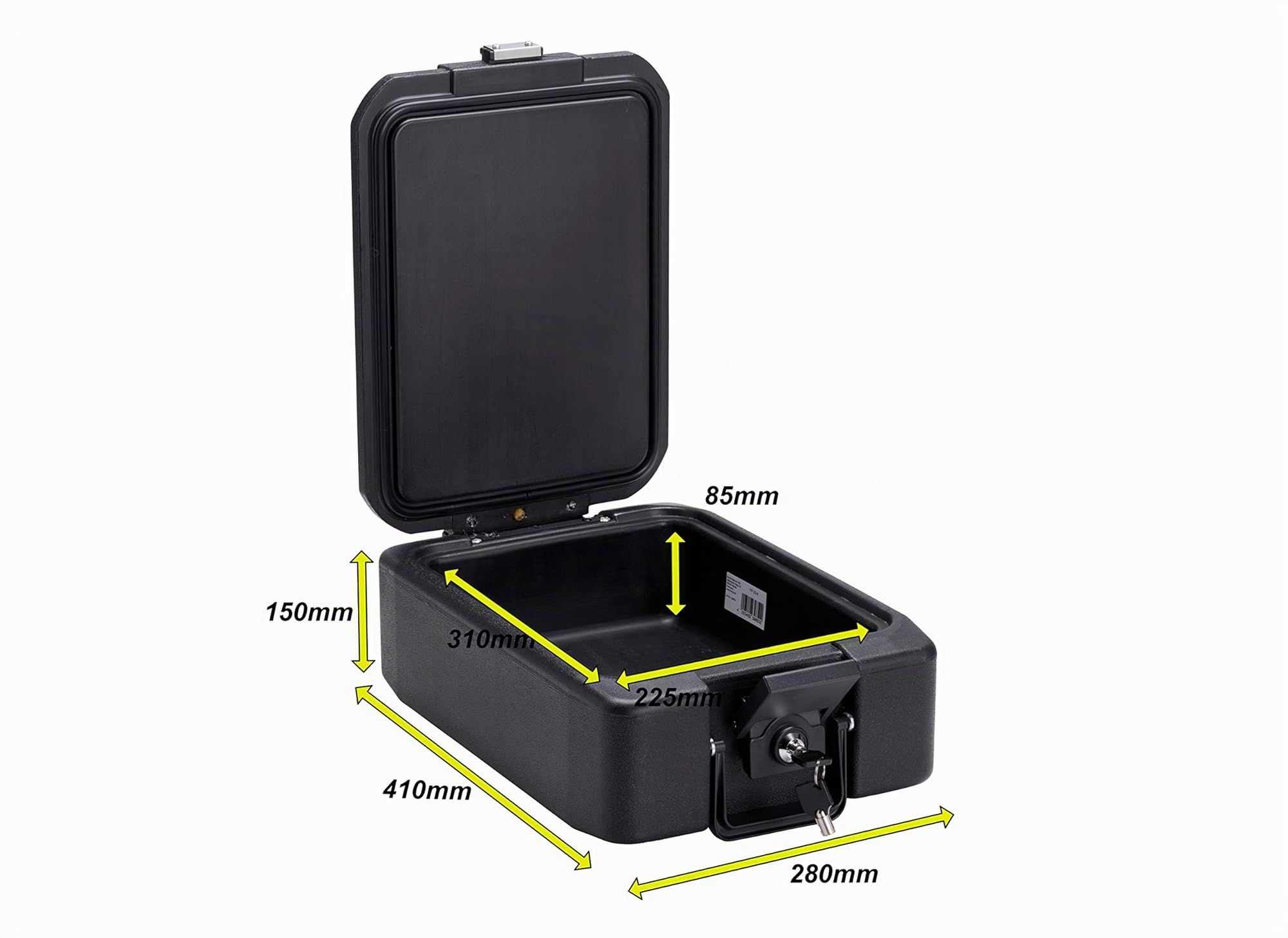 BURG-WÄCHTER Caja ignífuga para documentos, con cerradura y posibilidad de fijación, fabricada en plástico con material ignífugo, DIN A4, FP 22 K, 10,5 kg, negro
