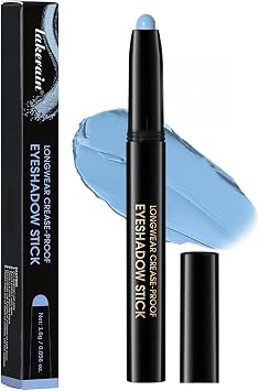 Cream Eyeshadow Stick, Matte Light Blue Eye Shadow Twist-Up Crayon, 1.6 g